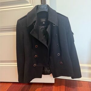 Cole Haan Double-Breasted Black Peacoat
